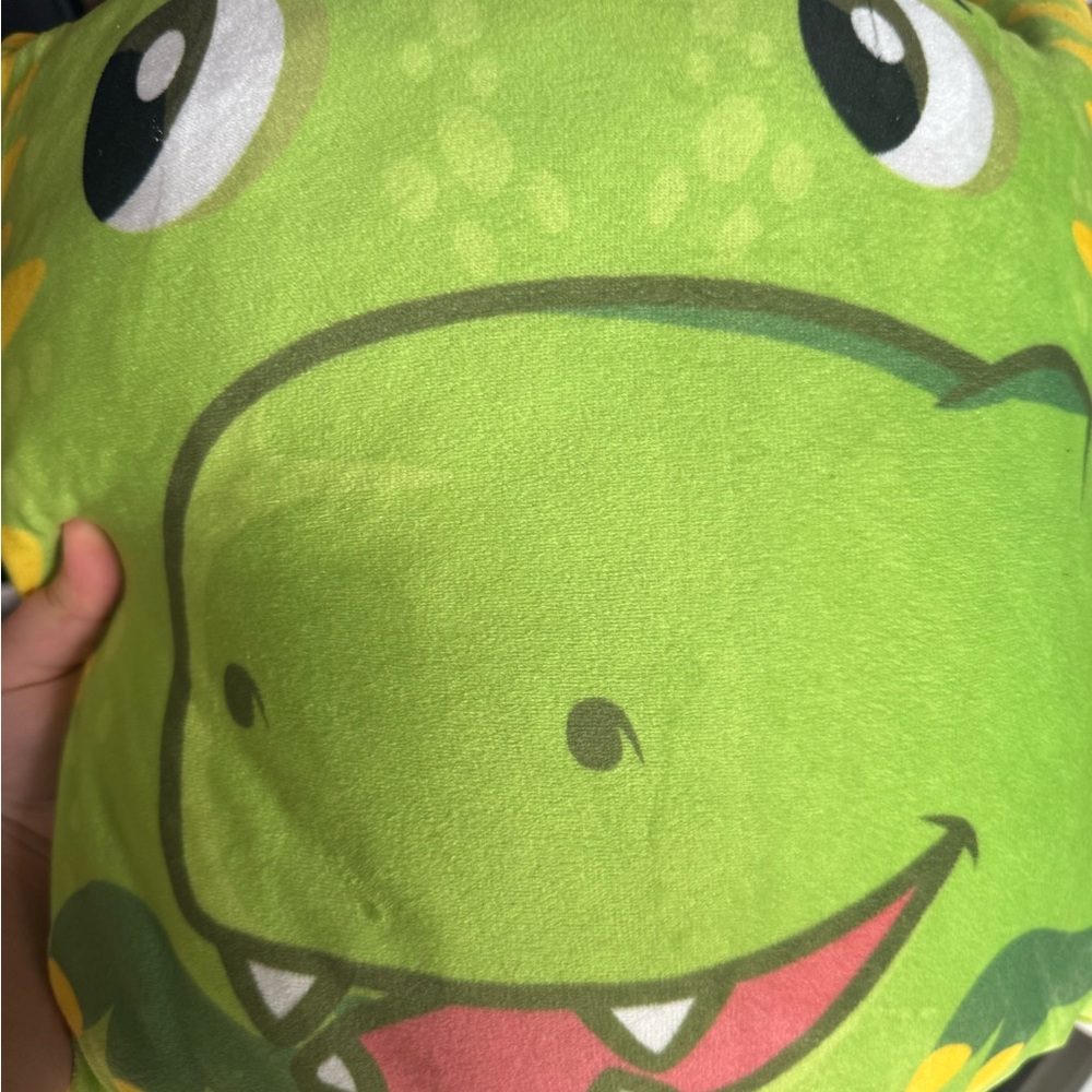 Green Dinosaur Plush Pillow